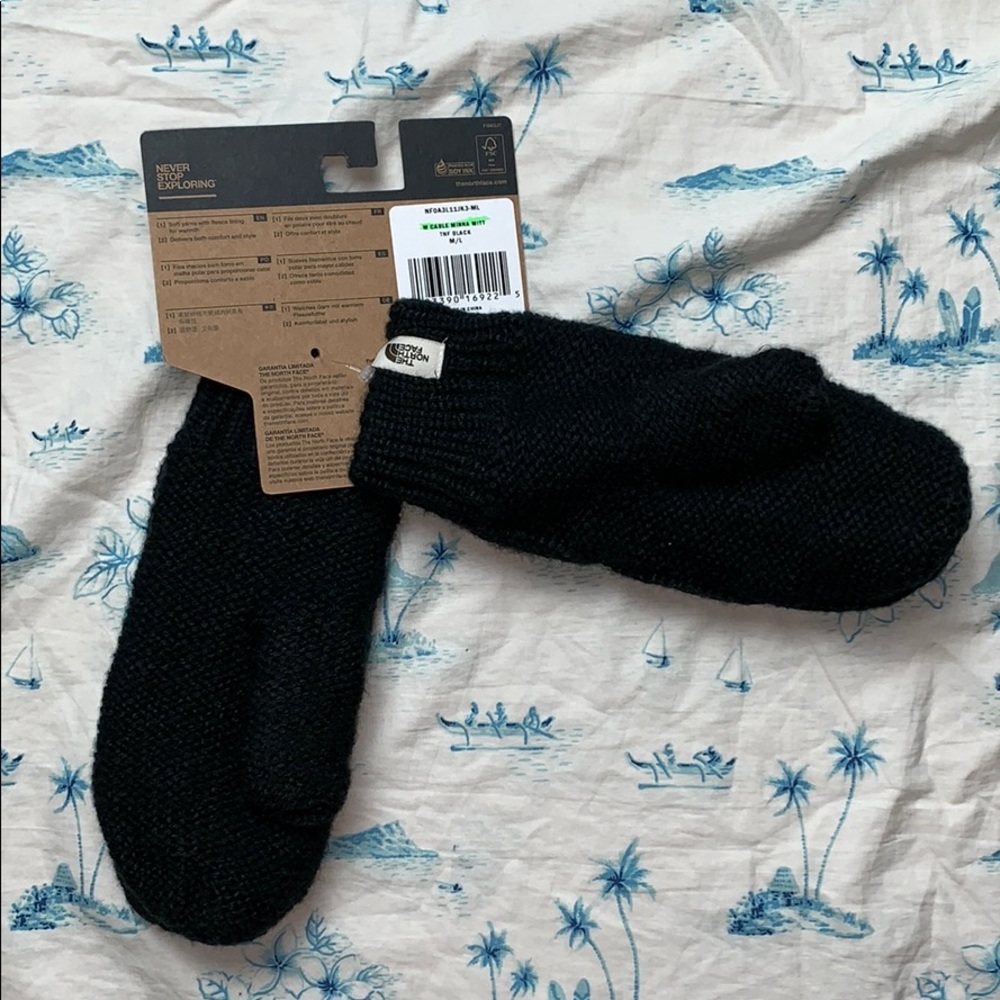The North Face Womens Cable Minna Mitts TNF Black - Picture 3 of 7